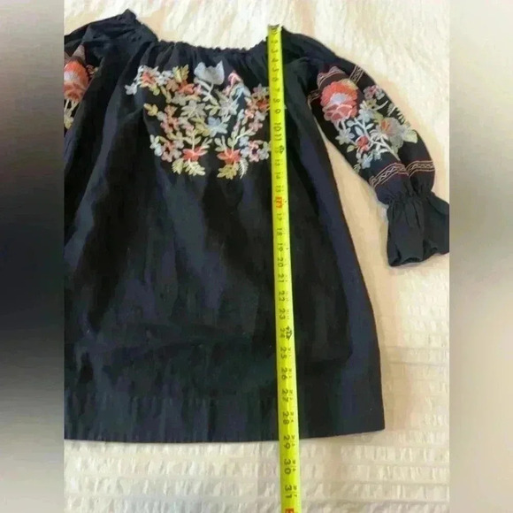 Free People fleur de Jour black embroidered boho mini dress - Picture 6 of 12